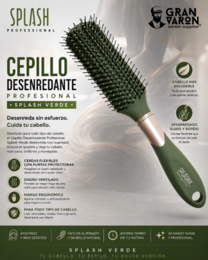 36 Cepillo Desenredante Profesional Splash Verde